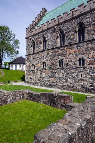 Bergenhus Fortress Koning Hakon Hall Buitenaanzicht — Stockfoto
