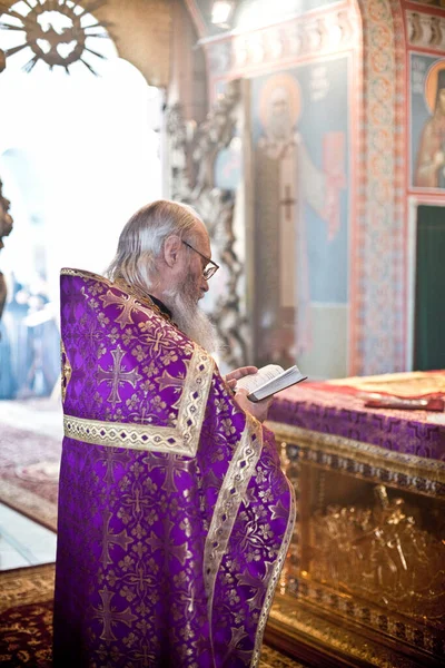 Liturgia Ortodossa Con Vescovo Mercurio Nell Alto Monastero San Pietro — Foto Stock