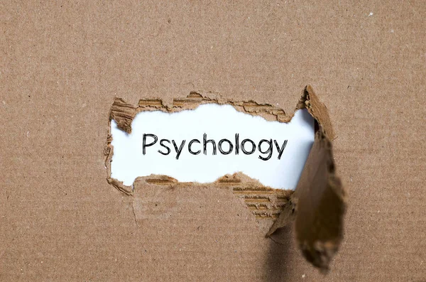 破れた紙の後ろに表示される単語の心理 — ストック写真