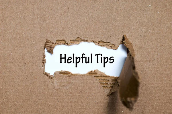 Word Helpful Tips Appearing Torn Paper — Stock Photo, Image