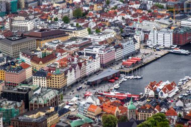 Bergen, Norveç'in havadan görünümü