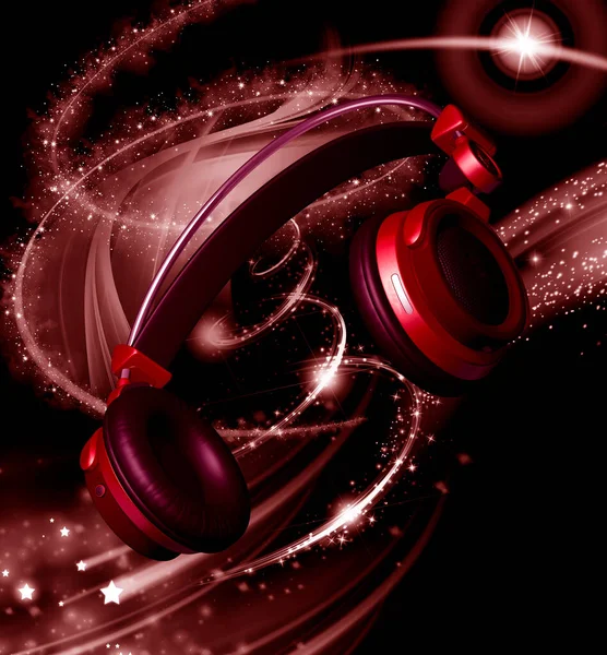 Realistic Headphones Stars Dust — Stock Photo, Image