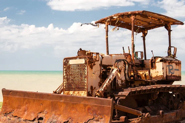 Abandoned Excavator Open Sky Salt Mine Guajira Colombia — Stock Photo, Image