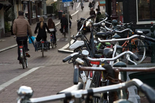 Cyklar Gatan Staden — Stockfoto