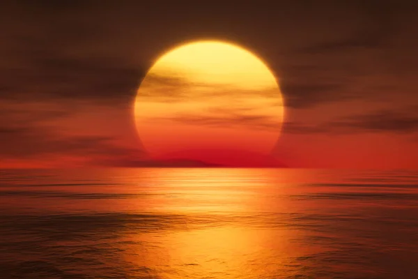 Puesta Sol Sobre Mar —  Fotos de Stock