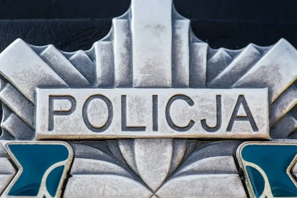 Police Sign Close — Stock Photo, Image