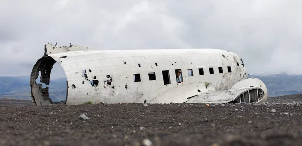 Abandoned Wreck Military Plane Southern Iceland — Stock Photo, Image