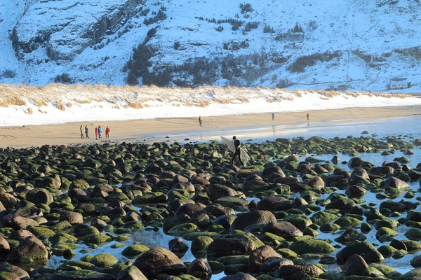 Hoddevika挪威石滩 — 图库照片