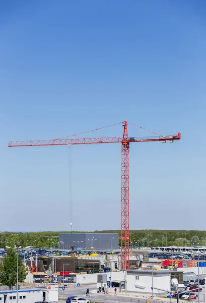Construction Crane Sunny Day — Stock Photo, Image