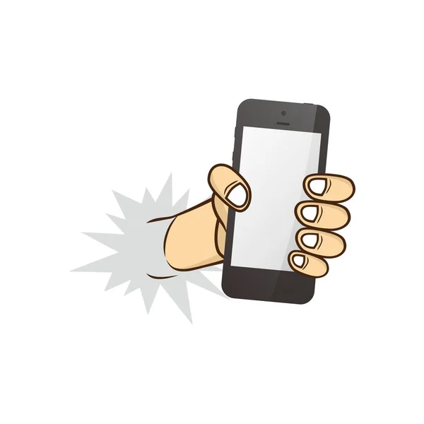 Tangan Kartun Memegang Telepon — Stok Foto
