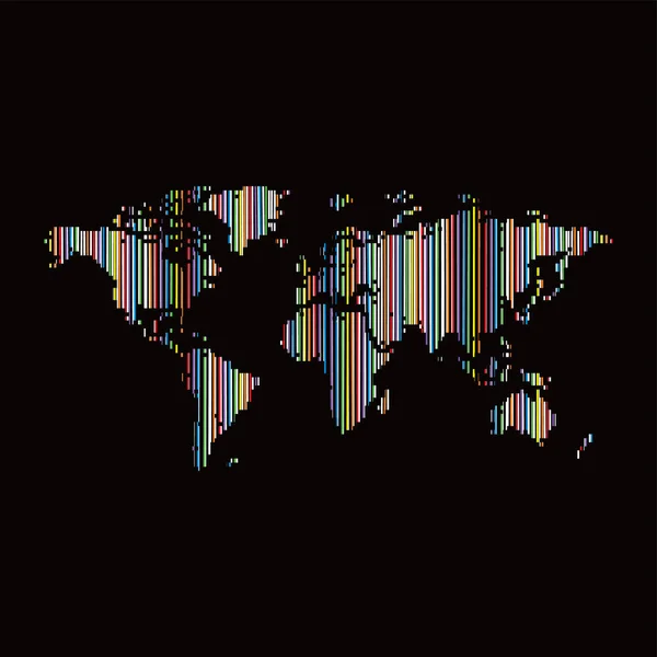 Světová Mapa Barevné Linie Téma — Stock fotografie