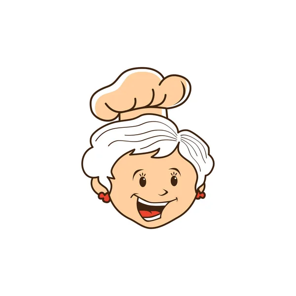 Illustration Grandma Chef Cartoon — Stock Photo, Image