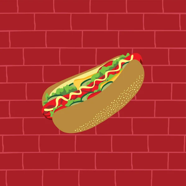 Ilustrace Chutného Tématu Hotdog — Stock fotografie