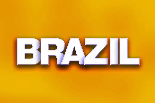 Brasil Conceito Colorido Palavra Arte — Fotografia de Stock