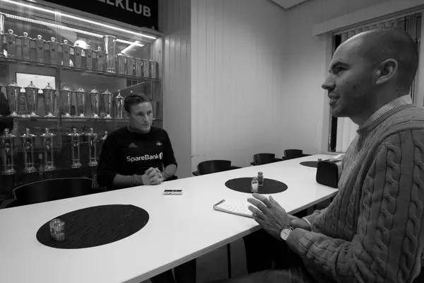 Intervju Med Jonas Svensson Från Rosenborg Utsågs Till Årets Spelare — Stockfoto