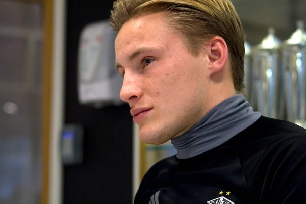 Interview Jonas Svensson Rosenborg Named Player Year Received 2016 Nettavisen — Stock Photo, Image