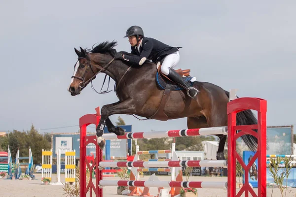 Vilamoura Portugal April 2016 Horse Hindernis Springen Wedstrijd — Stockfoto