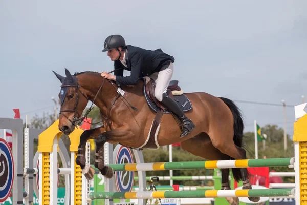 Vilamoura Portugal April 2016 Horse Obstacle Jumping Competition — Fotografia de Stock