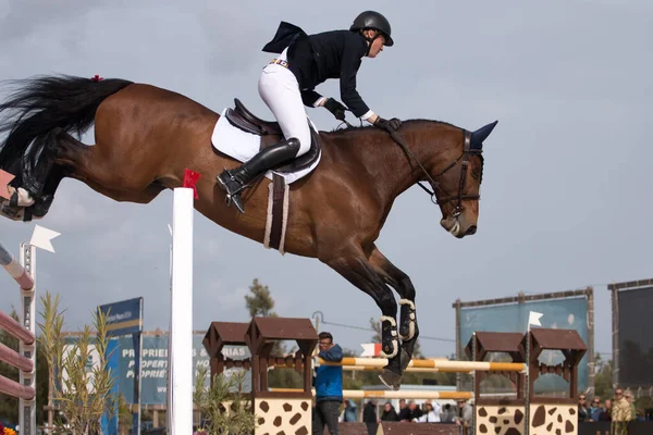 Vilamoura Portugal April 2016 Horse Obstacle Jumping Competition — Fotografia de Stock