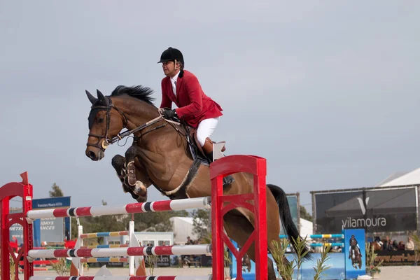 Vilamoura Portugal April 2016 Horse Obstacle Jumping Competition — Zdjęcie stockowe