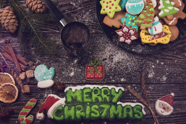 Gingerbreads Kahvia Jouluksi — kuvapankkivalokuva