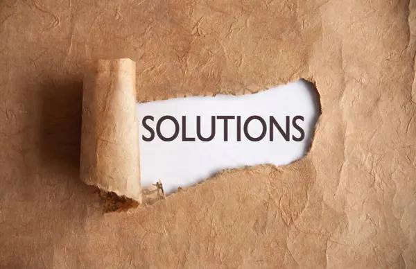 Solutions Word Sur Papier Déchiré — Photo