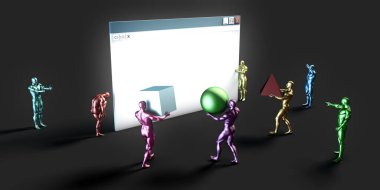 Web Sitesi Projesi, renkli illüstrasyon 