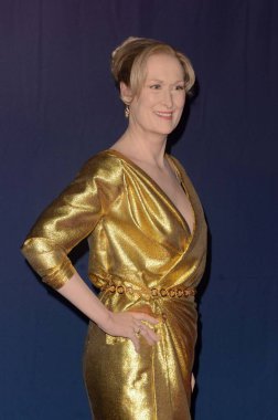 Meryl Streep 'in balmumu figürü Madam Tussauds' un yeni giydiği Meryl Streep figürünü tanıtıyor. 2012 Oscar, TCL Chinese 6, Hollywood, CA 'da giydiği elbiseyi giyiyor.      