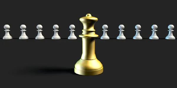 Effective Leader Chess Figures Black Background — Stock Photo, Image