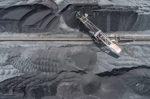 Mining Excavator Bottom Surface Mine Brown Coal Deposits — Stock Photo, Image