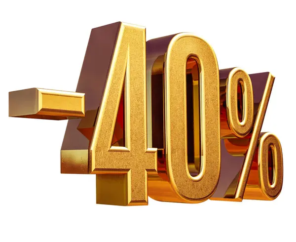 Gold Forty Percent Discount Sign — Stock Photo, Image