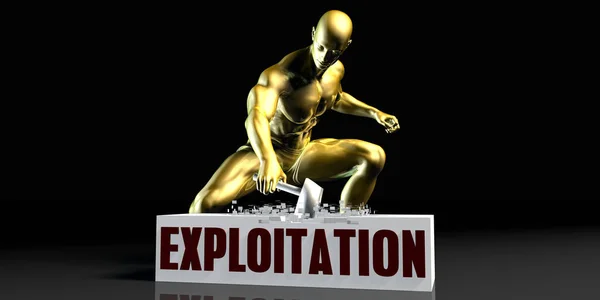 Exploitation Text Man Colorful Picture — Stock Photo, Image