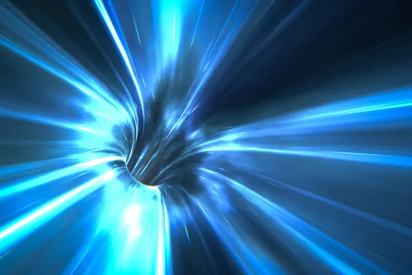 宇宙の青いワープトンネル — ストック写真