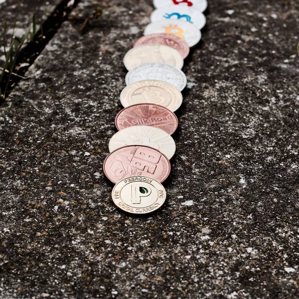 Криптовалютные Монеты Крупным Планом — стоковое фото