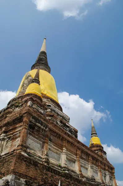 Wat Yai Chai Mongkol Oczywiście Jest Jednym Głównych Świątyń Rejonie — Zdjęcie stockowe