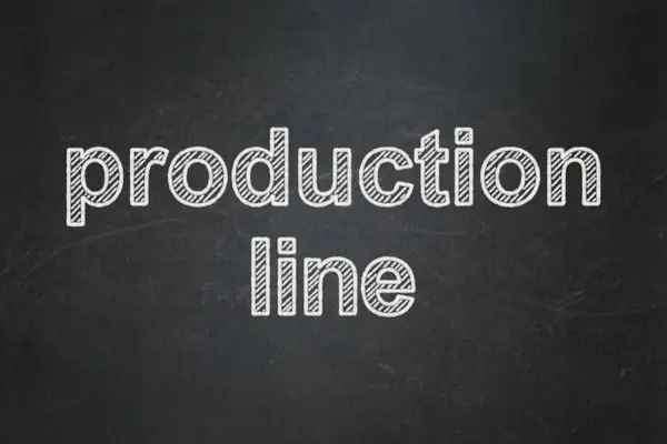 Koncepcja Produkcji Linia Produkcyjna Tle Tablicy — Zdjęcie stockowe