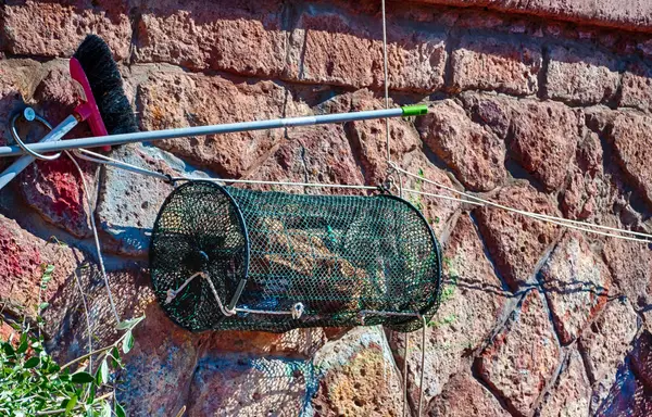 Closeup Fishing Net Harbor — Stock Photo, Image