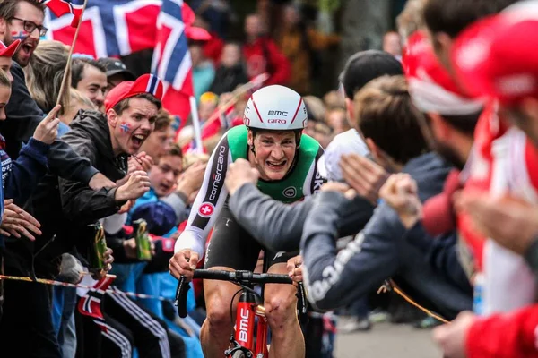 Atmosfera Mistrzostwach Świata Drogach Sykkel 2017 Bergen Norwegia Września 2017 — Zdjęcie stockowe