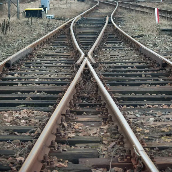 Spoorweg Overdag — Stockfoto
