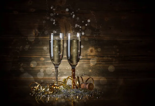 Şampanya Ile Iki Bardak — Stok fotoğraf