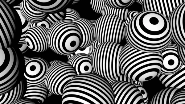 Abstract background with black and white spheres