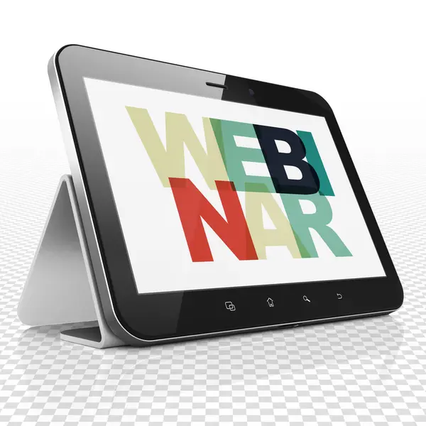 Onderwijs Concept Tablet Met Webinar Display — Stockfoto