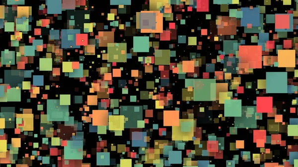 Αφηρημένη Πολύχρωμα Τετράγωνα Ψηφιακή Απεικόνιση — Φωτογραφία Αρχείου