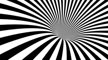 Siyah ve beyaz hipnotik spiral. Soyut arkaplan