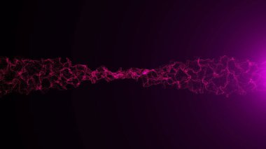 Parlatıcı parçacıklar parlak parlama ile dalgalı yüzeyi