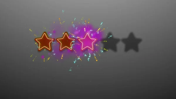 Three Stars Rating Illustration — Stock Photo, Image