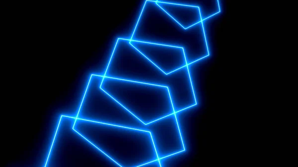 Abstrakta Neon Poligonal Bakgrund Digital Illustration — Stockfoto