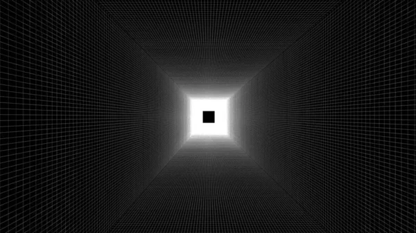 Bílý Drátěný Tunel Černém Pozadí — Stock fotografie