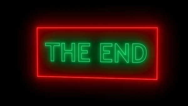 End Sign Neon Style — Stock Photo, Image