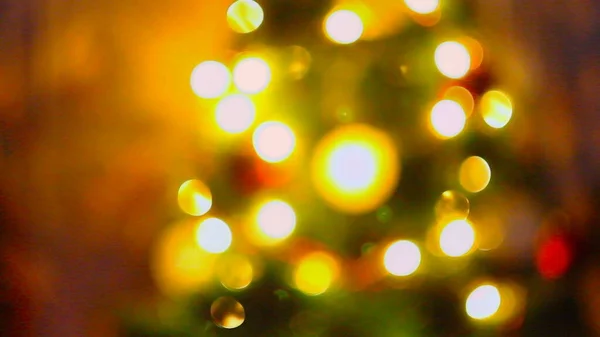 Sfondo Astratto Con Luci Sfocate Dell Albero Natale — Foto Stock